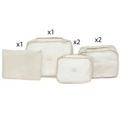Lot organiseur valise Aloha 6 pièces - Noir- 5five