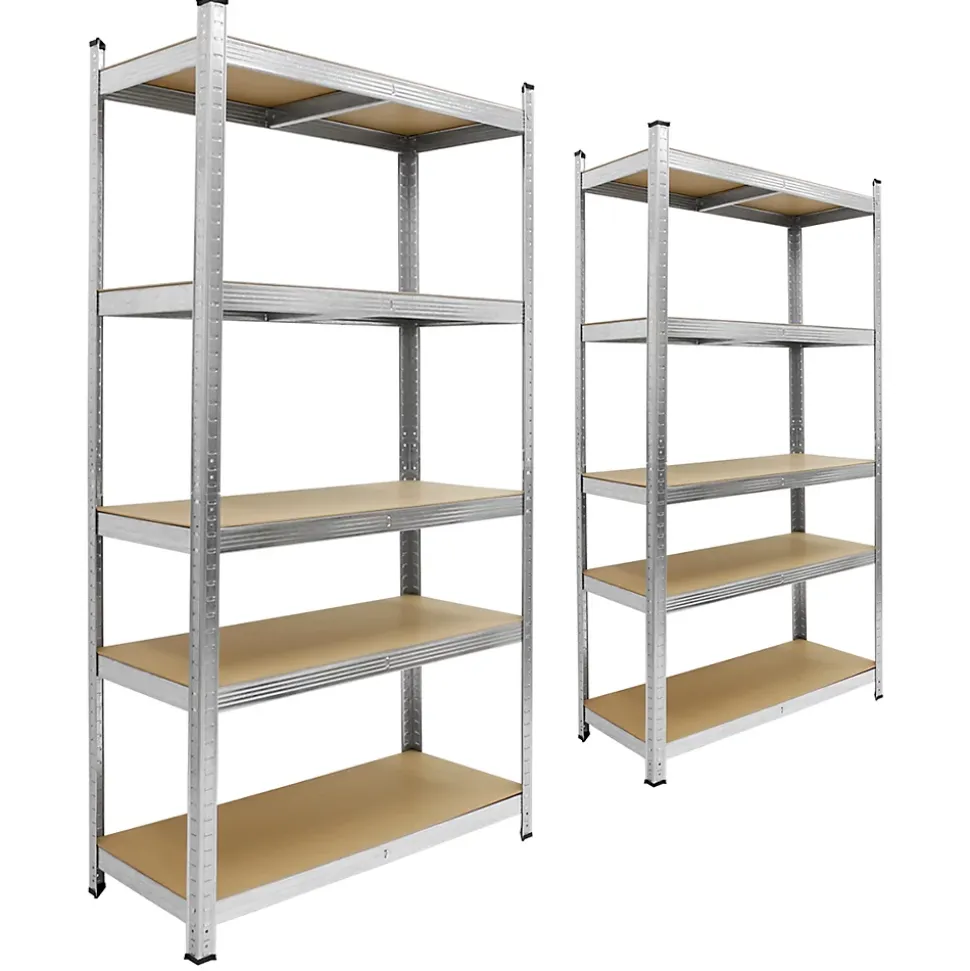 Lot 2x Etagere de Rangement - 170x70x30 cm - Charge jusqu'a 350 kg - en Metal Galvanise