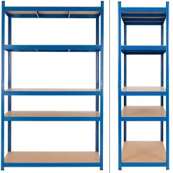 Lot 2x Etagere de Rangement 200x100x60 cm, Capacite max. 875 kg, 5 Plateaux MDF