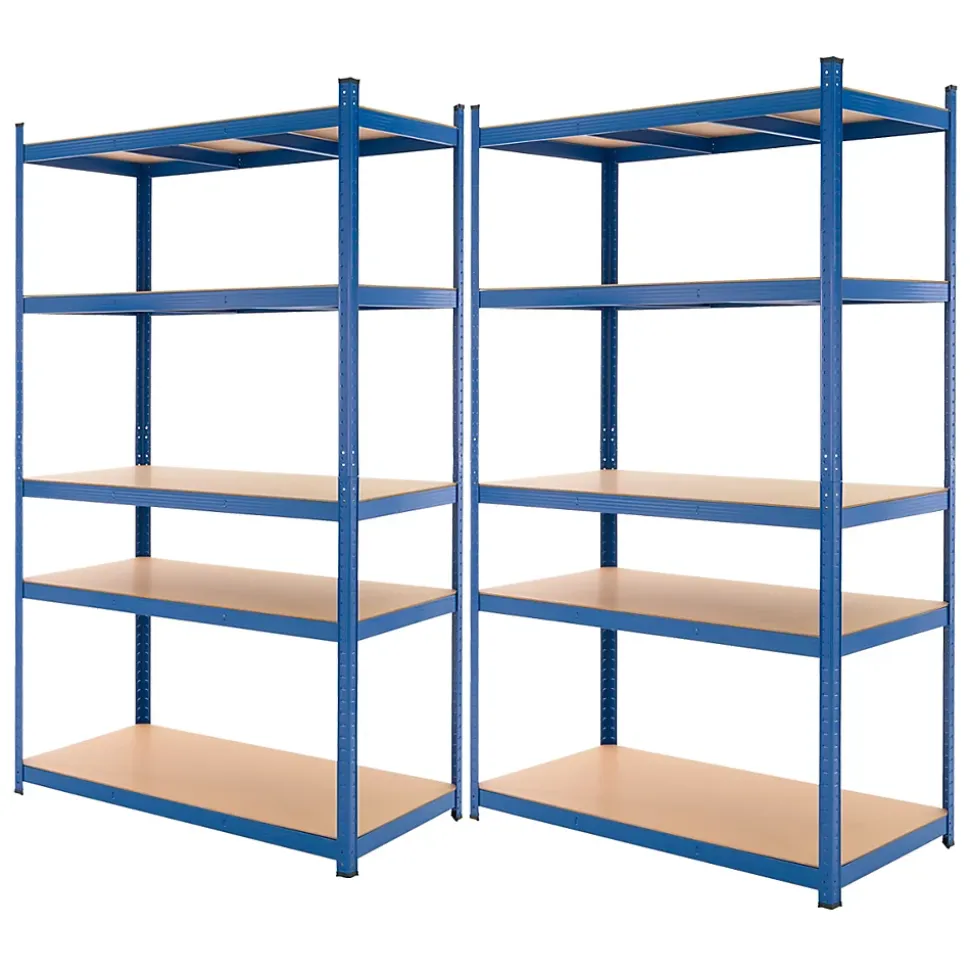Lot 2x Etagere de Rangement 200x100x60 cm, Capacite max. 875 kg, 5 Plateaux MDF