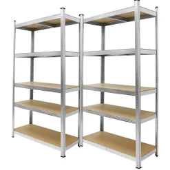 Lot 2x Etagere de Rangement - 200x100x50 cm - Charge lourde jusqu'a 750 kg en Metal Galvanise