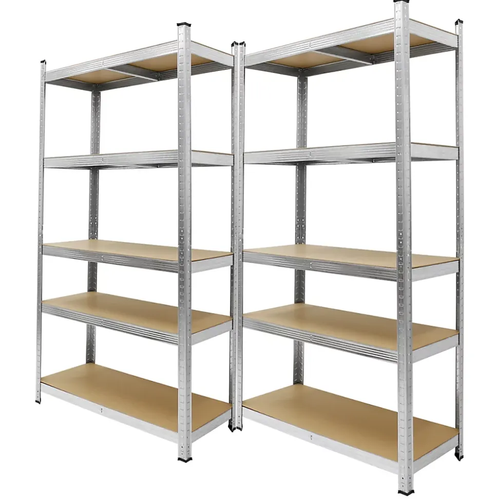 Lot 2x Etagere de Rangement - 200x100x50 cm - Charge lourde jusqu'a 750 kg en Metal Galvanise