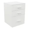 Lyra - Commode pour imprimante 3 tiroirs, meuble de bureau sur roulettes en MDF blanc