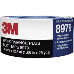 3M 8979-4855 Ruban adhésif toile bleu 48 mm x 54,8 m, résistant aux UV, extérieur et intérieur, 1 pc