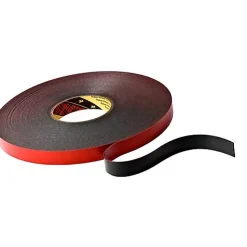 3M 5925F/1233 Ruban adhésif double-face noir 33 m x 12 mm, ép. 0,6 mm