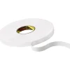 3M 9508W Ruban adhésif double-face mousse PE blanc 66 m x 12 mm, 0,8 mm d'épaisseur