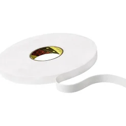 3M 9508W Ruban adhésif double-face mousse PE blanc 66 m x 12 mm, 0,8 mm d'épaisseur