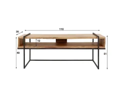 Madura - meuble tv - en bois massif d'acacia - 110 cm - Lisa Design