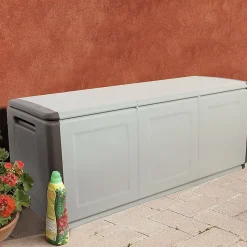 Malle Achse, Coffre polyvalent, Coffre de rangement, Boîte de rangement, 100% Made in Italy, 138x53h57 cm, Beige et Marron