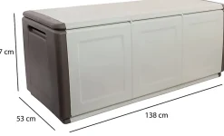 Malle Achse, Coffre polyvalent, Coffre de rangement, Boîte de rangement, 100% Made in Italy, 138x53h57 cm, Beige et Marron