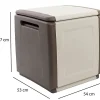 Malle Azziuro, Coffre polyvalent, Malle de rangement, Boîte de rangement, 100% Made in Italy, 54x53h57 cm, Beige et Marron