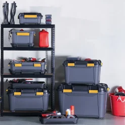 Malle de rangement 160 L Ezy Storage Bunker noir et jaune avec couvercles