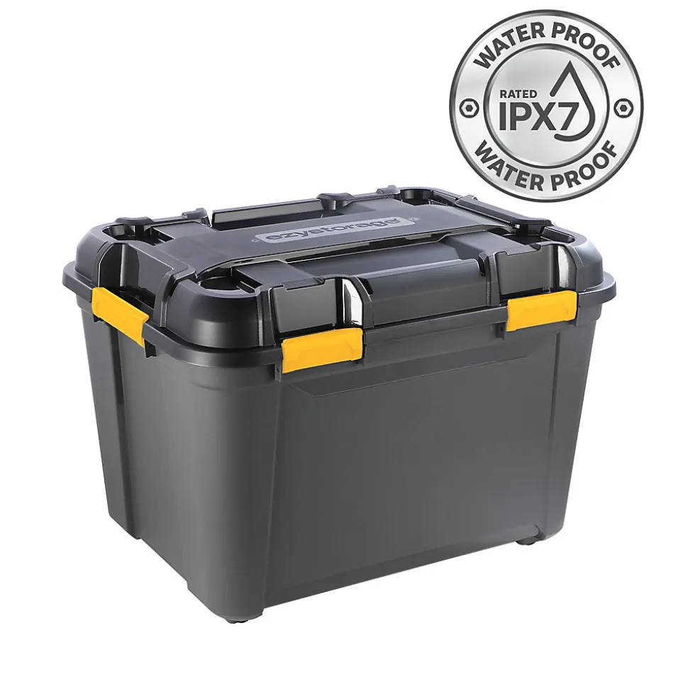Malle de rangement 160 L Ezy Storage Bunker noir et jaune avec couvercles