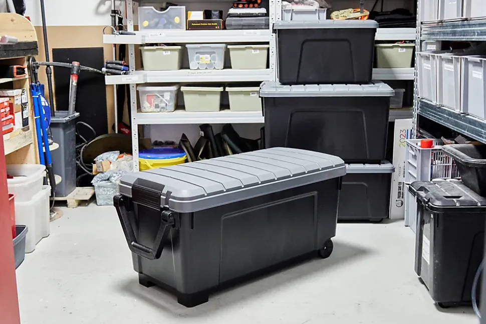 Malle de rangement 170 L Iris noir et gris avec couvercles