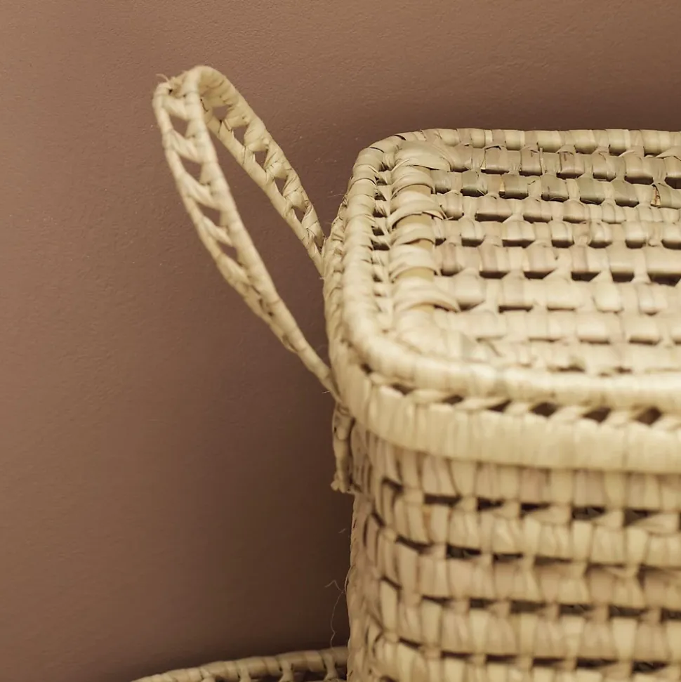 Malle de rangement feuille de palmier (40 cm - Naturel)