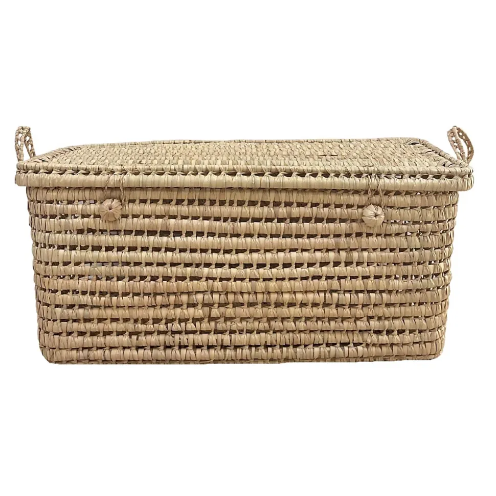 Malle de rangement feuille de palmier (60 cm - Naturel)
