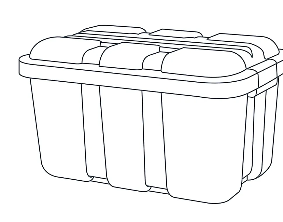 Malle de rangement 68L Skyda Form noir et jaune avec couvercles