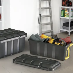 Malle de rangement 68L Skyda Form noir et jaune avec couvercles