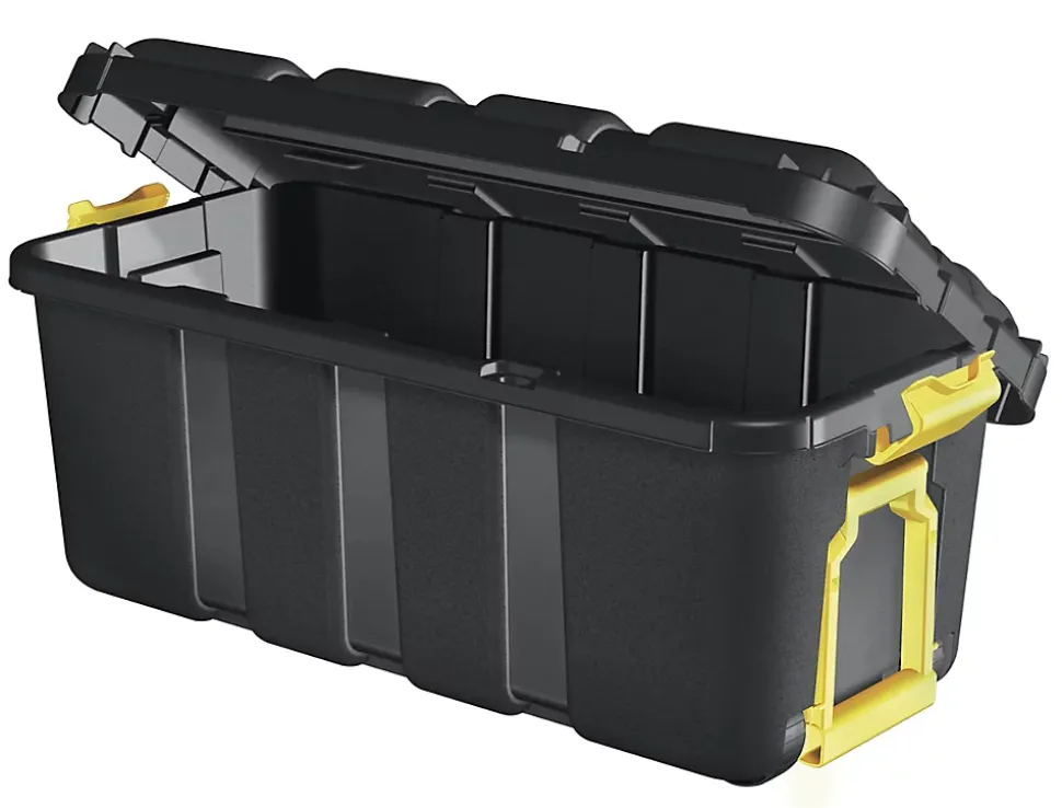 Malle de rangement 68L Skyda Form noir et jaune avec couvercles