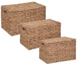 Malle en fibres naturelles coloris naturel vendue par 3 pièces
