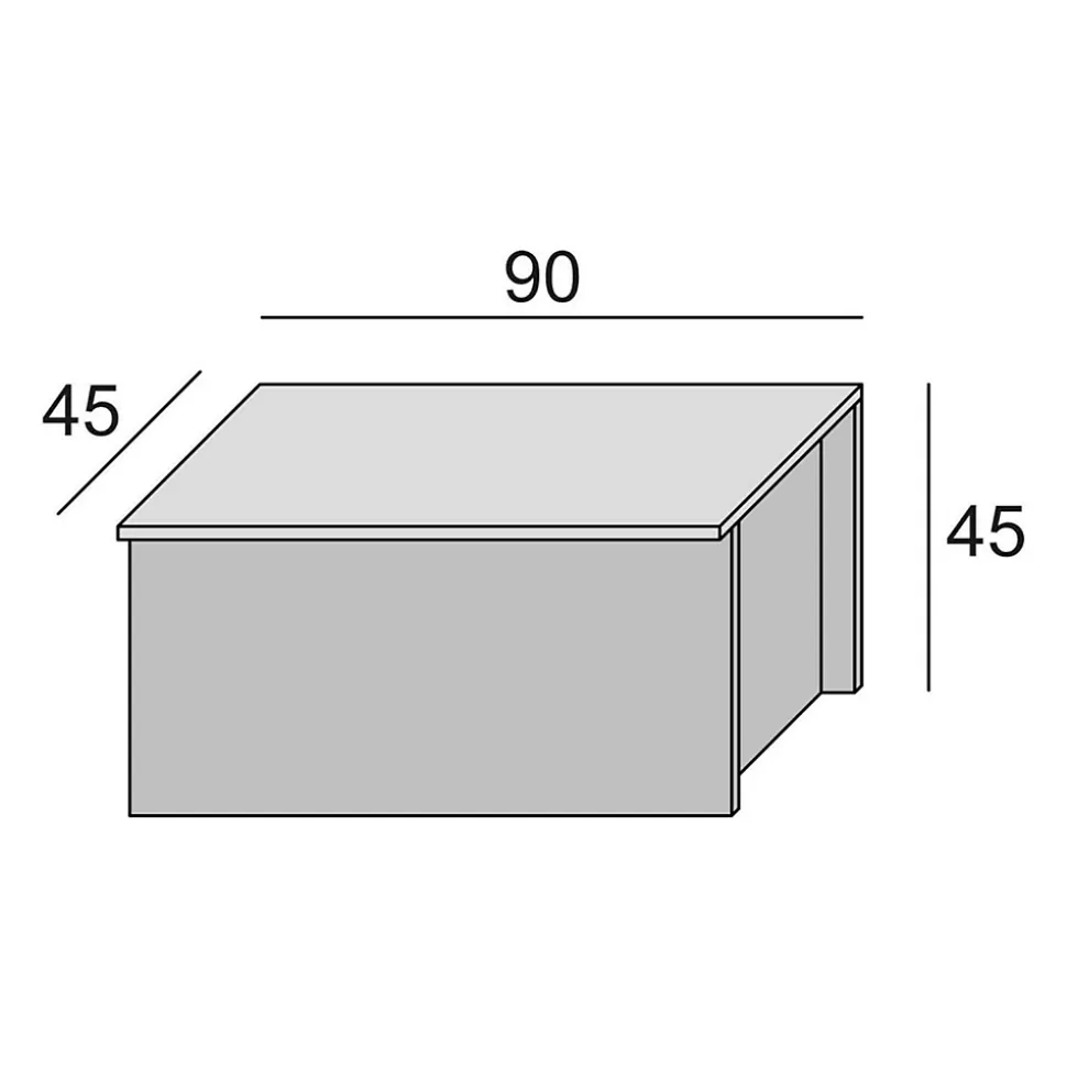 Malle Miltonia, Grande boîte de rangement polyvalente, Coffre moderne, 100% Made in Italy, 90x45h45 cm, Blanc et Ciment