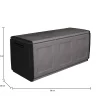 Malle Zele, Coffre polyvalent, Coffre de rangement, Boîte de rangement, 100% Made in Italy, 138x53h57 cm, Gris clair et noir