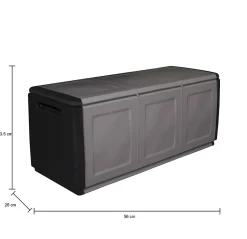 Malle Zele, Coffre polyvalent, Coffre de rangement, Boîte de rangement, 100% Made in Italy, 138x53h57 cm, Gris clair et noir