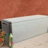 Malle Zele, Coffre polyvalent, Coffre de rangement, Boîte de rangement, 100% Made in Italy, 138x53h57 cm, Beige et Marron