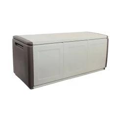 Malle Zele, Coffre polyvalent, Coffre de rangement, Boîte de rangement, 100% Made in Italy, 138x53h57 cm, Beige et Marron