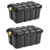 Malles de rangement 111 L Skyda Form noir avec couvercles, 2 pièces