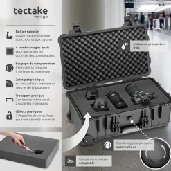 Mallette pour appareil photo avec une coque dure robuste noir