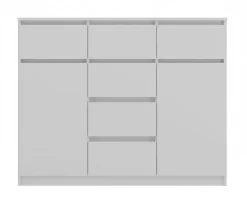 MALWA - Commode 6 tiroirs et 2 portes - 100x120x40 - chambre/bureau/salon - Blanc