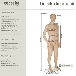 Mannequin de vitrine en Plastique Démontable