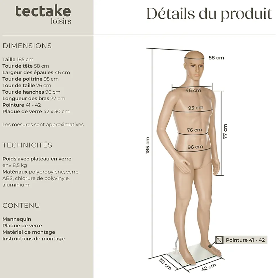 Mannequin de vitrine en Plastique Démontable