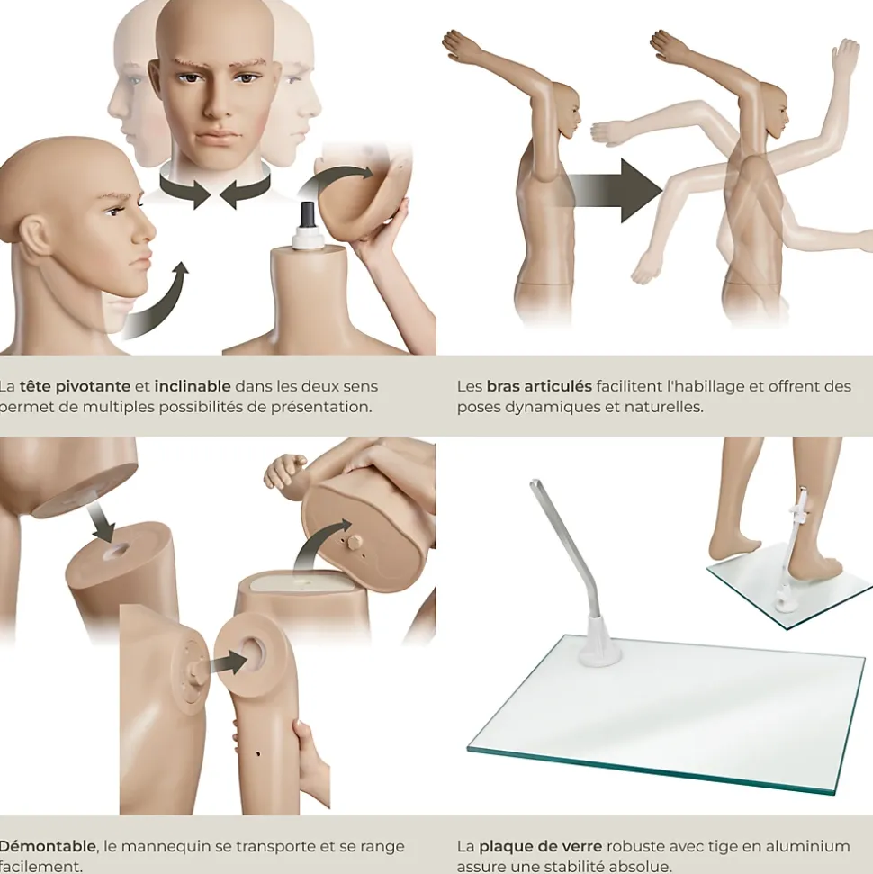 Mannequin de vitrine en Plastique Démontable