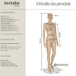 Mannequin de vitrine en Plastique Démontable
