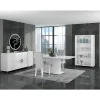 MARIKA - Buffet 4 Portes Laqué Blanc avec Leds