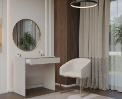 MARINA 2S - Bureau avec 2 tiroirs - Beige Cachemire
