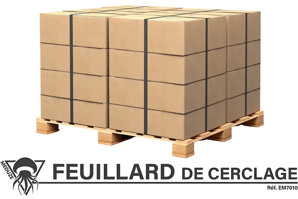 Méduze - Lot 2 x feuillard de cerclage noir 12 mm x 1500 m - En polypropylène - Recyclable - Polyvalent