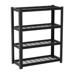 Mesh 150 - Étagère en métal 150x100x50 cm avec 4 étagères en treillis capacité de charge 1365 kg noir