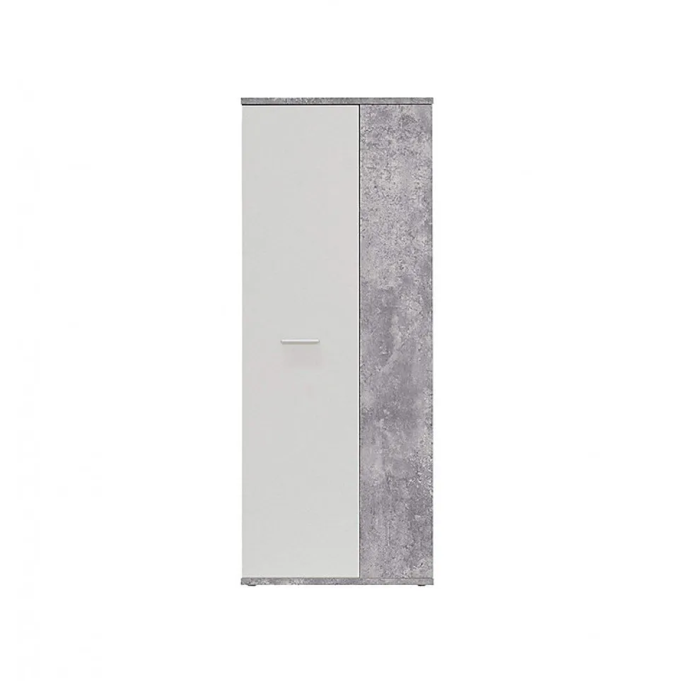 Meuble à chaussure 2 portes décor béton et blanc - CLASS