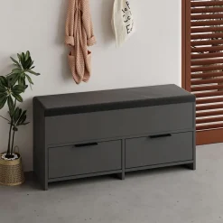 Meuble à chaussures - 4 rangements - noir - POLI