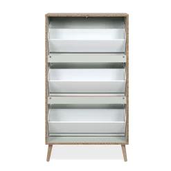 Meuble à chaussures 3 abattants et 2 compartiments par abattant L70cm - VIGO