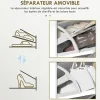Meuble à chaussures 4 abattants style art déco - dim. 106L x 24l x 102H cm - acier doré MDF blanc