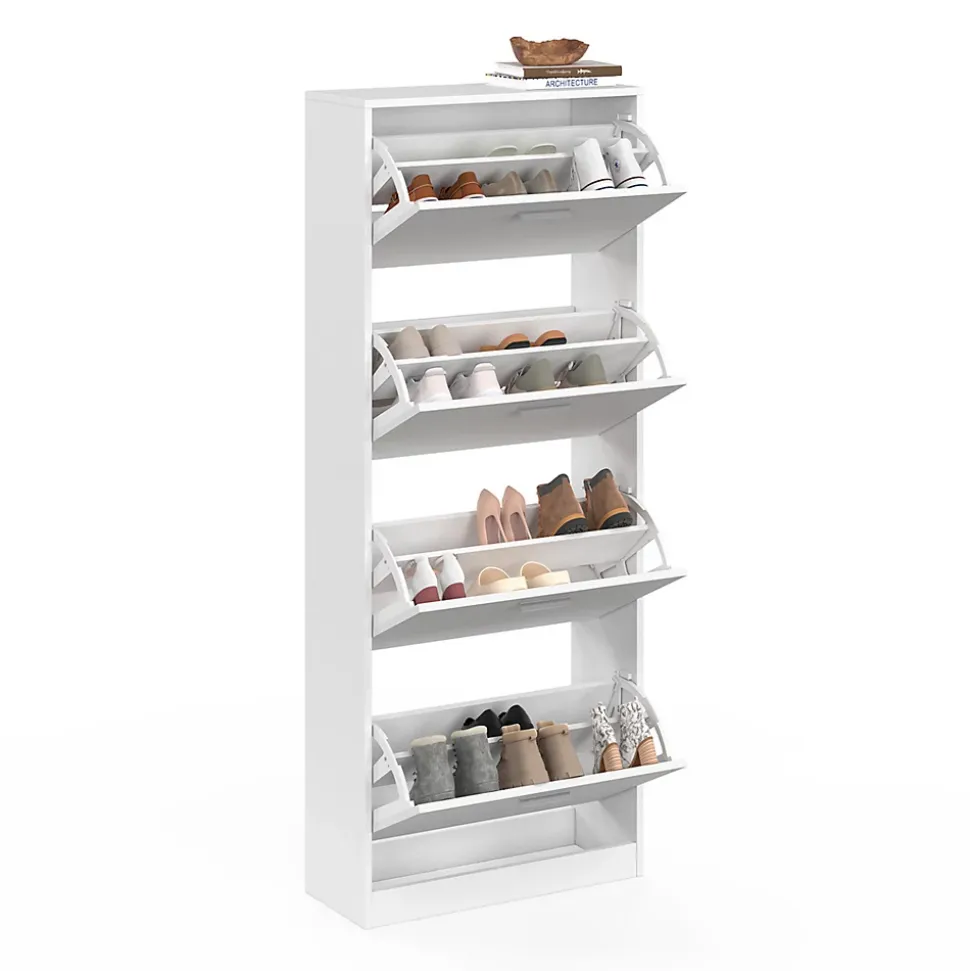 Meuble à chaussures 24 paires KLARK 4 portes blanc