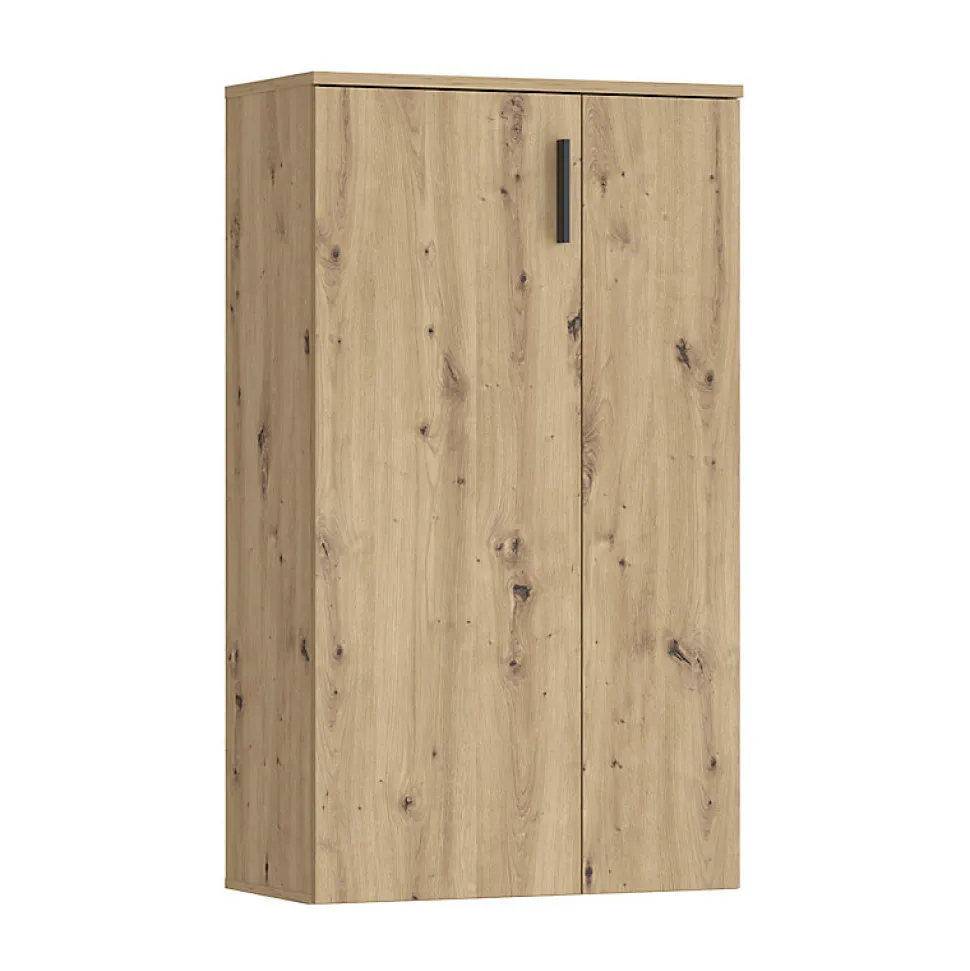 Meuble à chaussures 2 portes décor bois de chêne rustique - AMELIE