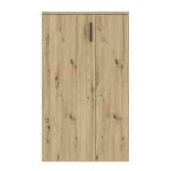 Meuble à chaussures 2 portes décor bois de chêne rustique - AMELIE