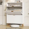 Meuble à chaussures 2 portes, design ondulé blanc, pieds hauts, espace extensible, surface imperméable et facile à nettoyer
