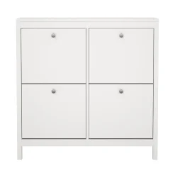 Meuble à chaussures Actinidia, Meuble à chaussures, Armoire d'entrée polyvalente, Rangement pour chaussures, 103x25 h103 cm, Blanc