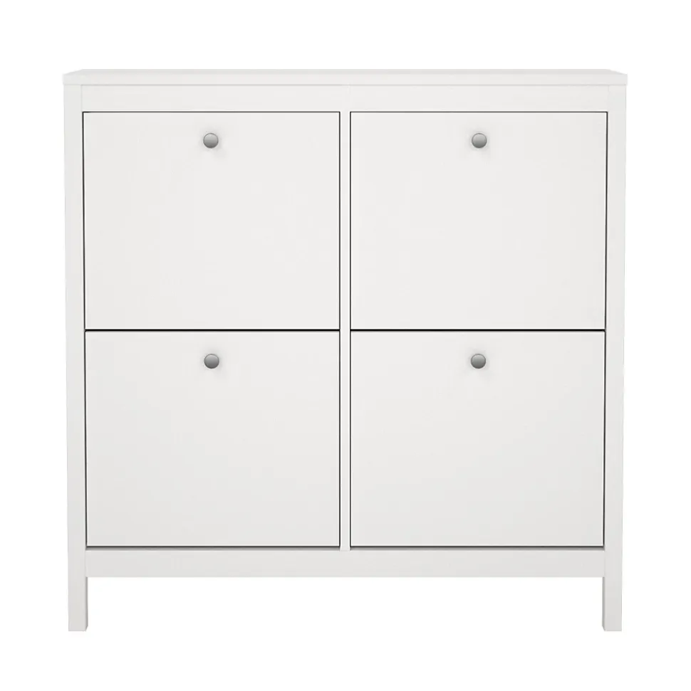 Meuble à chaussures Actinidia, Meuble à chaussures, Armoire d'entrée polyvalente, Rangement pour chaussures, 103x25 h103 cm, Blanc